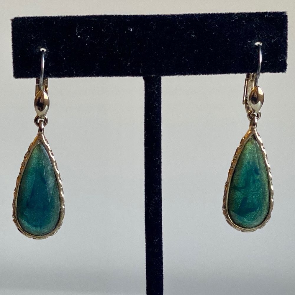 Boho Aqua Teardrop Statement Earrings